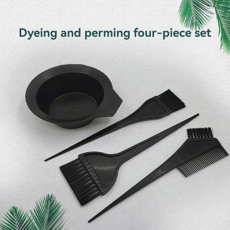 4Pcs Set Hair Dyeing Kit Hair Color Dye Bowl Stirring Brush for Hair Coloring Bleaching DIY Salon Home Hair Dye Tools