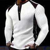 Mens Long-sleeve Sweatshirt With Patchwork Jacquard Design Loose Fit