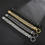 Chain-Patterned Skull Titanium Steel Mens Bracelet