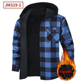 Mens FleeceLined Thickened Hooded Shirt