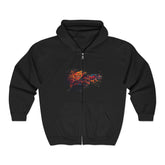 Galaxy Fish Zip Hoodie — Abstract Cosmic Koi Graphic Sweatshirt