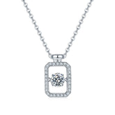Set With Top-quality Moissanite, This Luxurious And Fashionable Light Luxury Trend Jewelry Necklace Pendant Is Made Of S925 Silver Electroplated With Platinum