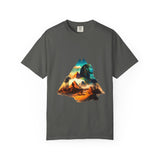 Mountain Lion Double-Exposure T-Shirt — Sunset Desert Landscape Tee