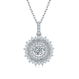 Set With Top-quality Moissanite, This Luxurious And Fashionable Light Luxury Trend Jewelry Necklace Pendant Is Made Of S925 Silver Electroplated With Platinum