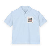 Youth Polo Shirt with Blue Earth Logo — Kids School Uniform Polo
