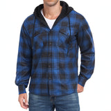 Mens FleeceLined Thickened Hooded Shirt