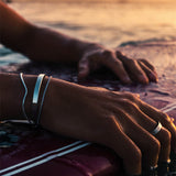 Mens Fashion Sterling Silver Snake Bone Bracelet