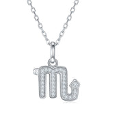 12 Zodiac Signs - Scorpio, Set With Top-quality Moissanite, Luxurious And Fashionable Light Luxury Trend Jewelry, Silver Necklace, Pendant S925, Silver-plated Platinum