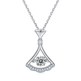 Set With Top-quality Moissanite, This Luxurious And Fashionable Light Luxury Trend Jewelry Necklace Pendant Is Made Of S925 Silver Electroplated With Platinum