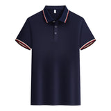 Men's And Women's Cotton Lace Lapel Summer Polo Shirt