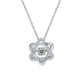 Set With Top-quality Moissanite, This Luxurious And Fashionable Light Luxury Trend Jewelry Necklace Pendant Is Made Of S925 Silver Electroplated With Platinum