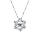 Set With Top-quality Moissanite, This Luxurious And Fashionable Light Luxury Trend Jewelry Necklace Pendant Is Made Of S925 Silver Electroplated With Platinum