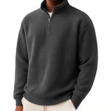 Mens Loose-fitting Casual Long-sleeve Pullover With A Zipper
