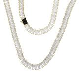 Mens Fashion Simple Rectangular Zirconia Hip Hop Necklace