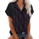 Womens Autumn Short-Sleeve Shirt Top
