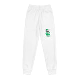 Youth Joggers with Small Logo — White Athletic Sweatpants for Kids (Global Adventures)