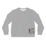 Minimalist Color Block Sweatshirt — Small Geometric Patch Design