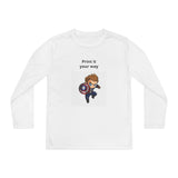 Youth Long Sleeve Tee - Superhero Shield Graphic (Print It Your Way)