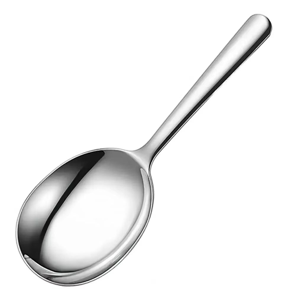 1Pc Stainless Steel Ladles for Serving Soup Rice Serving Spoon Drain Hole Heat Insulated Handle Kitchen Utensils for Daily Use