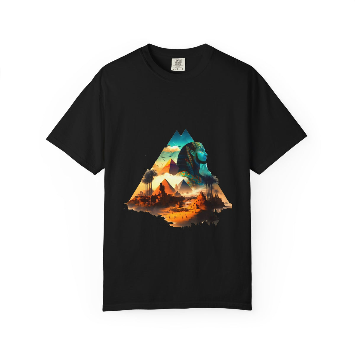 Mountain Lion Double-Exposure T-Shirt — Sunset Desert Landscape Tee