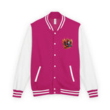 Ember Dragon Letterman Jacket — Red Varsity Bomber with Flame Crest