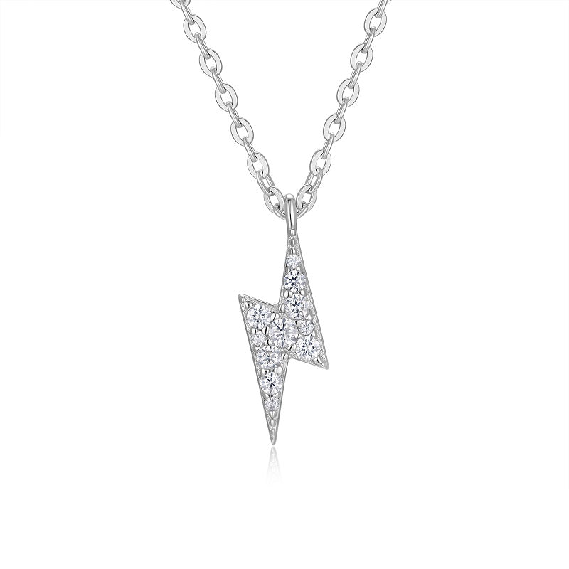 Set With Top-quality Moissanite, This Luxurious And Fashionable Light Luxury Trend Jewelry Necklace Pendant Is Made Of S925 Silver Electroplated With Platinum