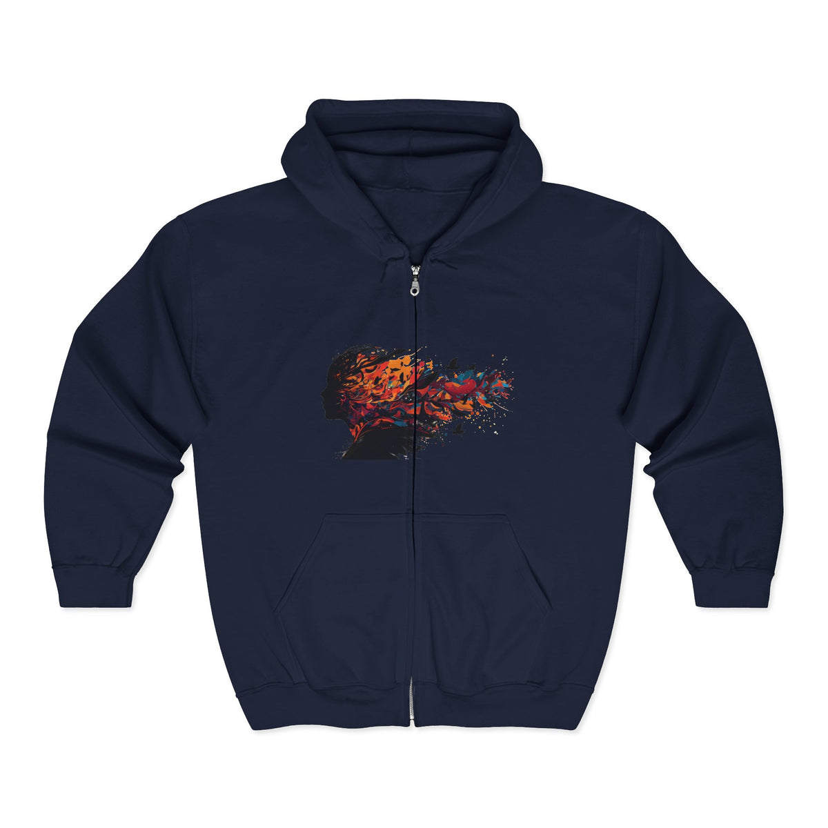 Galaxy Fish Zip Hoodie — Abstract Cosmic Koi Graphic Sweatshirt