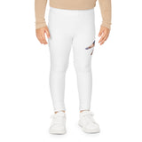 Kids Leggings with Athletic Global Logo – White All-Over Print