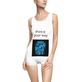 Vintage One-Piece Swimsuit — Trust the Timing of Your Life Retro Graphic