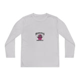 Youth Long Sleeve Tee - "Fearless Competitor" Pink Mascot Sports Shirt