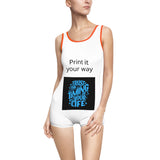 Vintage One-Piece Swimsuit — Trust the Timing of Your Life Retro Graphic