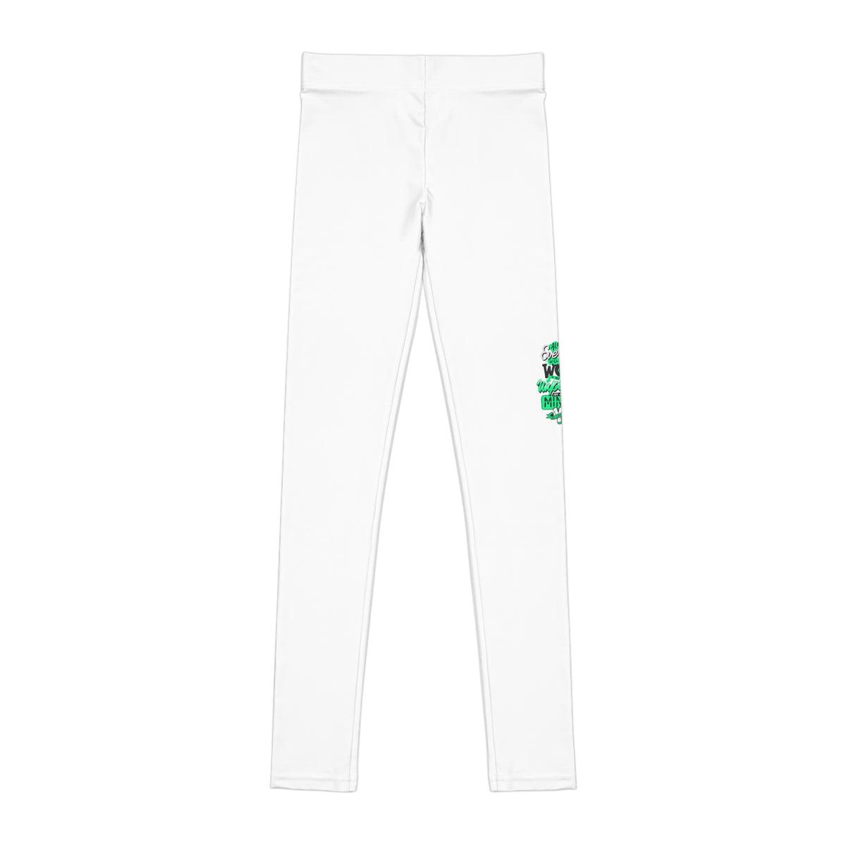 Youth Leggings - Branded White Activewear with Global Logo