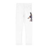 Kids Leggings with Athletic Global Logo – White All-Over Print