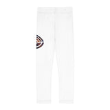 Kids Leggings with Athletic Global Logo – White All-Over Print
