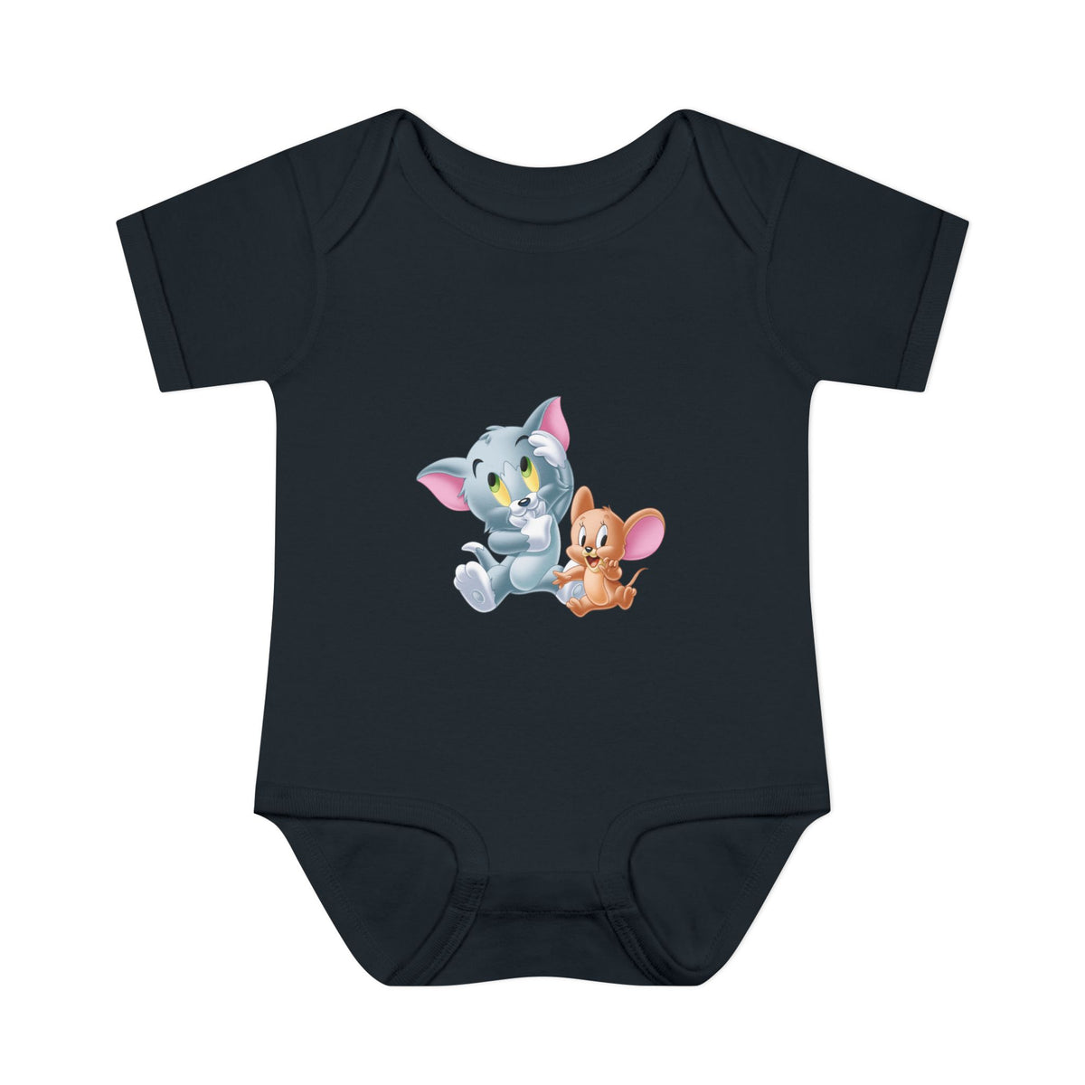Baby Bodysuit — Cute Cartoon Kitten & Mouse Infant Onesie