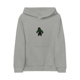 Kids Embroidered Globe Hoodie — Small 'Be Kind. Be Global.' Design