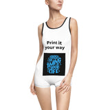 Vintage One-Piece Swimsuit — Trust the Timing of Your Life Retro Graphic