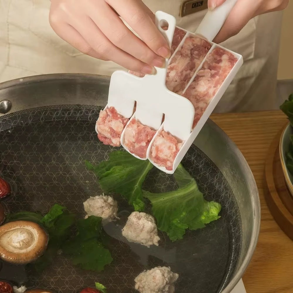 Kitchen Quad Rice Ball Maker Fish Meatball Mold Plastic Scoop Filling Tool