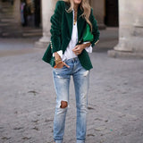 Velvet Lapel Casual Suit Business Fashion Slim Single-breasted Jacket Outwear Clothing For Women