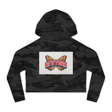 New York Butterfly Cropped Hoodie — Women's Trendy City Graphic