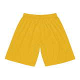 Be Bold Basketball Shorts — Yellow Athletic AOP Shorts with 'Be Bold' Graphic