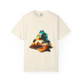 Mountain Lion Double-Exposure T-Shirt — Sunset Desert Landscape Tee