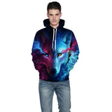 Mr 1991INC Space Galaxy Sweatshirts Men women Tracksuits Tops Print Galaxy Wolf