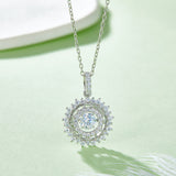 Set With Top-quality Moissanite, This Luxurious And Fashionable Light Luxury Trend Jewelry Necklace Pendant Is Made Of S925 Silver Electroplated With Platinum