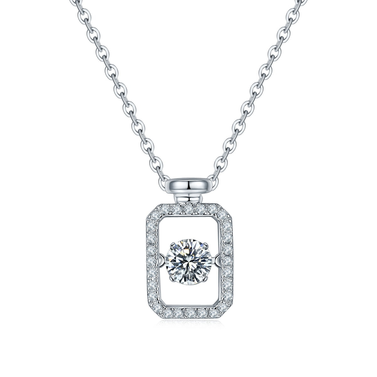 Set With Top-quality Moissanite, This Luxurious And Fashionable Light Luxury Trend Jewelry Necklace Pendant Is Made Of S925 Silver Electroplated With Platinum