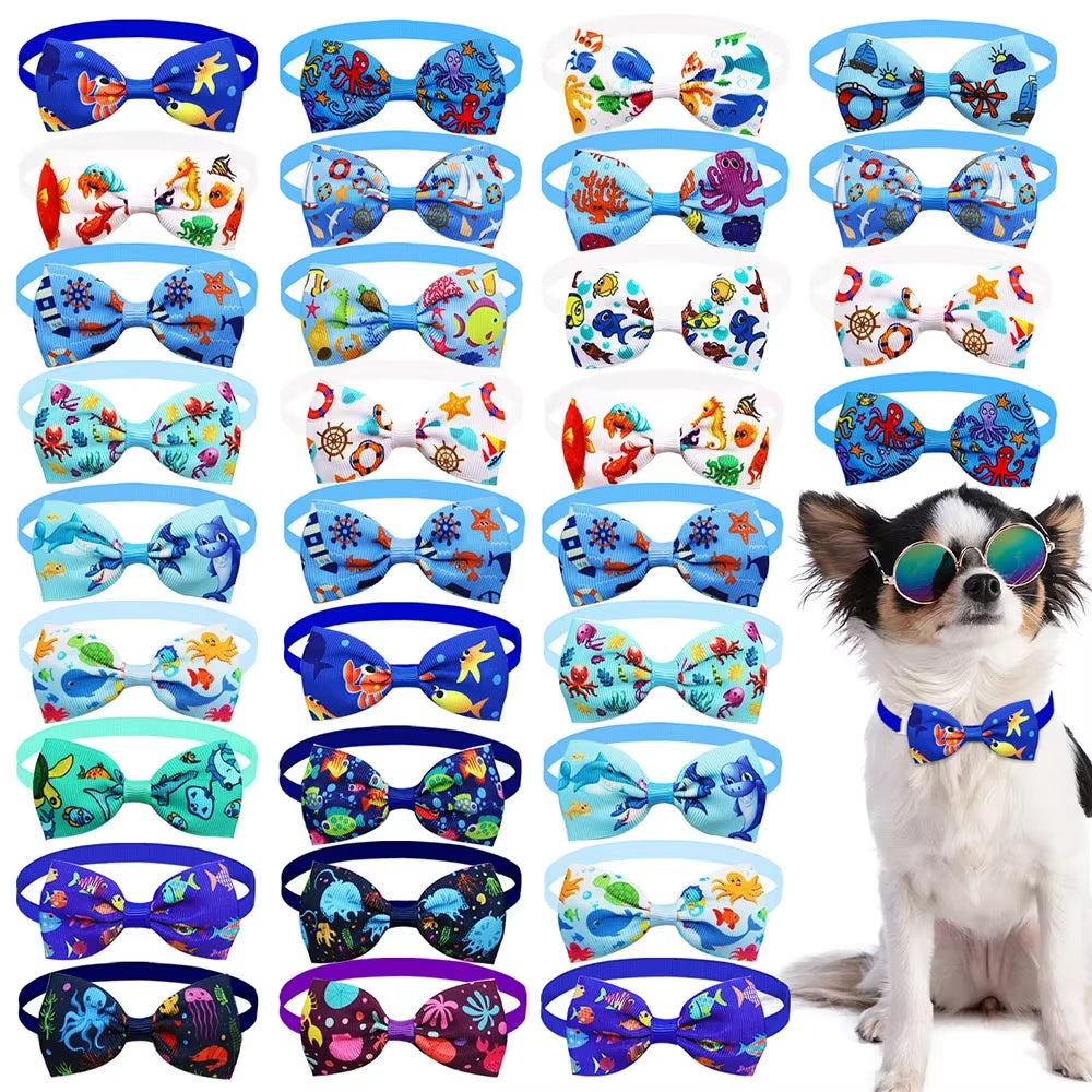 20PCS Dog Bow Tie Summer Fashion Pet Grooming Accessories Handmade Adjustable Collar Bowties for Dogs and Cats Pet Product