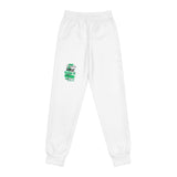 Youth Joggers with Small Logo — White Athletic Sweatpants for Kids (Global Adventures)