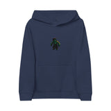 Kids Embroidered Globe Hoodie — Small 'Be Kind. Be Global.' Design