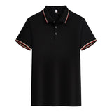 Men's And Women's Cotton Lace Lapel Summer Polo Shirt