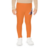 Kids Red Superhero Leggings - Peeking Hero All-Over Print